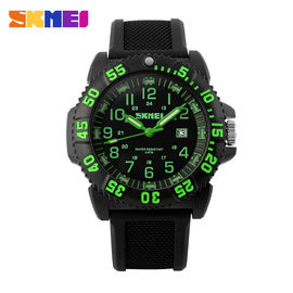 Unisex สีสันอะนาล็อกนาฬิกาควอตซ์ PU วง Noctilucent 50m กันน้ำ