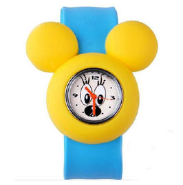 มิกกี้น่ารักเด็ก Boy Girl ยาง Snap-on ตบซิลิโคนสายรัดข้อมือนาฬิกา