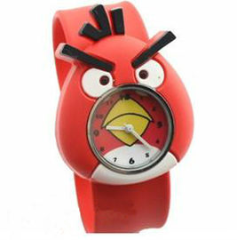 เด็กน่ารัก Boy Girl ยาง Snap-on ตบข้อมือซิลิโคนสายรัดข้อมือนาฬิกา