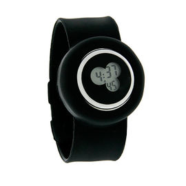 สายรัดข้อมือซิลิโคนนาฬิกา XL 43mm สีดำเจลลี่ดิจิตอลปลุกนาฬิกาควอตซ์