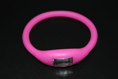 กีฬาสร้อยข้อมือสายรัดข้อมือดูด้วยยางซิลิโคนเจลลี่ไอออนแดง LED Watch