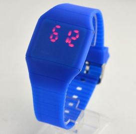 สีฟ้า / สีขาวแฟชั่นซิลิโคน LED Watch 100% ซิลิโคนสายคล้องคอสำหรับเด็กหญิงและเด็กชาย