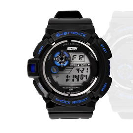 5OM น้ำทน Chronograph EL Backlight นาฬิกาดิจิตอลมัลติฟังก์ชั่