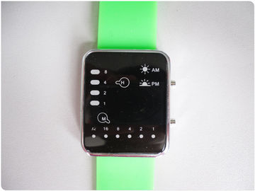 กรีนไบนารี LED Watch / ยางซิลิโคนสายรัดข้อมือนาฬิกา OEM