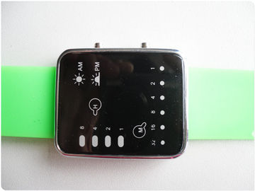 กรีนไบนารี LED Watch / ยางซิลิโคนสายรัดข้อมือนาฬิกา OEM
