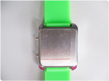กรีนไบนารี LED Watch / ยางซิลิโคนสายรัดข้อมือนาฬิกา OEM