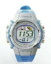 สีฟ้า Unisex นาฬิกาดิจิตอลมัลติฟังก์ชั่กันน้ำและแสงไฟ EL