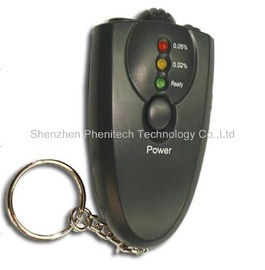 Tester แอลกอฮอล์ในลมหายใจพวงกุญแจ Breathalyzer ดิจิตอลที่มีฟังก์ชั่นไฟฉาย