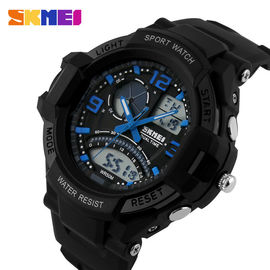 คู่โซนเวลาผู้ชายนาฬิกาจับเวลาปลุก, วัน Analog Quartz นาฬิกาข้อมือดิจิตอล