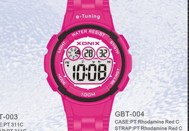 กันน้ำรอบ Sporty ตนเองปรับเทียบดิจิตอลนาฬิกาข้อมือสำหรับผู้หญิง