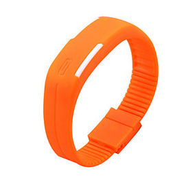 หน้าจอสัมผัส LED ซิลิโคนนาฬิกาข้อมือดิจิตอลไฟ LED สีแดงนาฬิกาข้อมือดิจิตอล