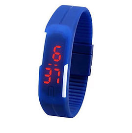 หน้าจอสัมผัส LED ซิลิโคนนาฬิกาข้อมือดิจิตอลไฟ LED สีแดงนาฬิกาข้อมือดิจิตอล