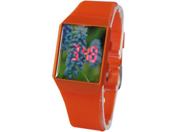ใบหน้าขนาดใหญ่พาดิจิตอลญี่ปุ่น Movt Quartz นาฬิกาข้อมือสายคล้อง TPU, สแตนเลสกลับ