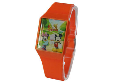 ใบหน้าขนาดใหญ่พาดิจิตอลญี่ปุ่น Movt Quartz นาฬิกาข้อมือสายคล้อง TPU, สแตนเลสกลับ