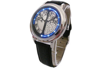 สร้อยข้อมือหนัง LED ดิจิตอลนาฬิกาข้อมือ Unisex สำหรับว่ายน้ำ, กันน้ำ