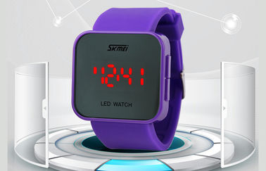 Wommens สีชมพูนาฬิกาดิจิตอลกรณี ABS LED นาฬิกาข้อมือ 1 เครื่อง ATM น้ำทน