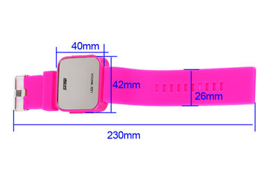 Wommens สีชมพูนาฬิกาดิจิตอลกรณี ABS LED นาฬิกาข้อมือ 1 เครื่อง ATM น้ำทน