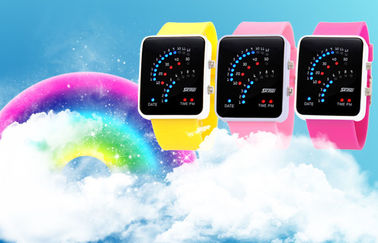 สีดำ 12/24 ชั่วโมง LED ดิจิตอล Case นาฬิกาข้อมือโลหะผสมสำหรับวัยรุ่น