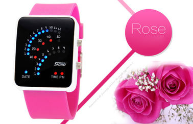 สีดำ 12/24 ชั่วโมง LED ดิจิตอล Case นาฬิกาข้อมือโลหะผสมสำหรับวัยรุ่น