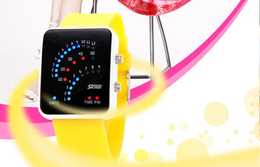 สีดำ 12/24 ชั่วโมง LED ดิจิตอล Case นาฬิกาข้อมือโลหะผสมสำหรับวัยรุ่น