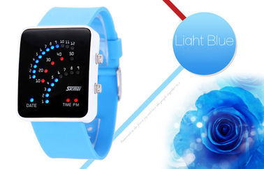 สีดำ 12/24 ชั่วโมง LED ดิจิตอล Case นาฬิกาข้อมือโลหะผสมสำหรับวัยรุ่น
