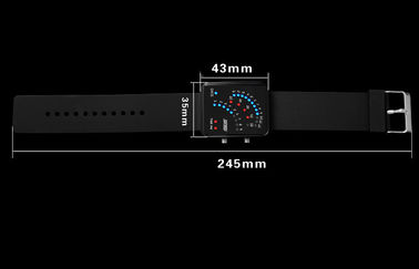 สีดำ 12/24 ชั่วโมง LED ดิจิตอล Case นาฬิกาข้อมือโลหะผสมสำหรับวัยรุ่น