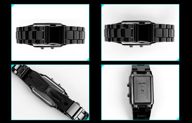 Unisex 3D LED Watch ที่กำหนดเองสีดำล้อแม็กดิจิตอลนาฬิกาข้อมือ