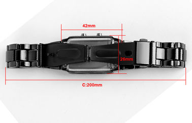 Unisex 3D LED Watch ที่กำหนดเองสีดำล้อแม็กดิจิตอลนาฬิกาข้อมือ