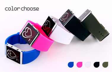 LED ดิจิตอลนาฬิกาข้อมือสไตล์หัวใจคู่ EL Backlight กระจกนาฬิกา