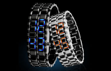 Skmei เหล็กซามูไรลาวานาฬิกา LED, LED นาฬิกาข้อมือดิจิตอล