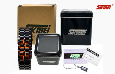 Skmei เหล็กซามูไรลาวานาฬิกา LED, LED นาฬิกาข้อมือดิจิตอล