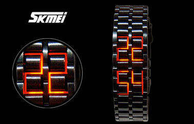 Skmei เหล็กซามูไรลาวานาฬิกา LED, LED นาฬิกาข้อมือดิจิตอล