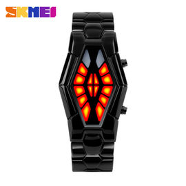 ร้อนแสงสีแดงเมทัลสายนาฬิกาผู้ชายธุรกิจนาฬิกาข้อมือ SKMEI