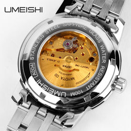 สีฟ้าใบหน้าโลหะสายนาฬิกาที่มีวันที่สัปดาห์ Steeel สแตนเลส