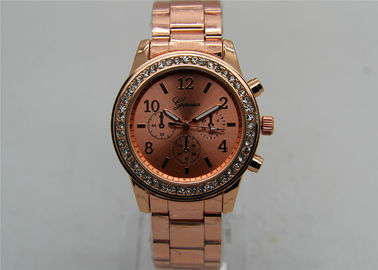 Rose Gold โลหะสายนาฬิกา / อนาล็อกนาฬิกาควอตซ์ 1ATM กันน้ำ