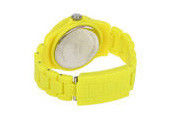 สีเหลืองอะนาล็อกญี่ปุ่นเคลื่อนไหวพลาสติกสุภาพสตรี Quartz นาฬิกาข้อมือสายคล้องกับคอมพิวเตอร์