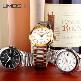 ปลายสูงสแตนเลสกรณี quartzwatch และสายรัดฮาร์ดแว่นตานาฬิกาข้อมือสำหรับผู้ชาย