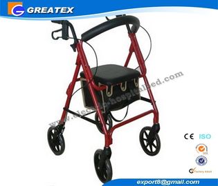 น้ำหนักเบาพับ rollator 4 ล้อวอล์คเกอร์, กรอบพับเดินสำหรับผู้สูงอายุ