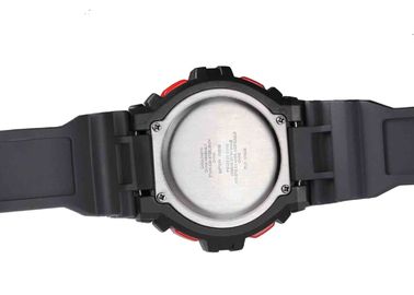 ดำญี่ปุ่นเคลื่อนไหว Waterproof LCD ที่นาฬิกาสปอร์ตด้วยแสงไฟ EL / Case ABS