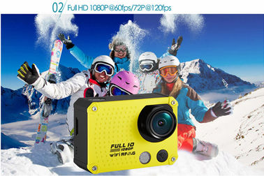 60 เมตรกันน้ำกีฬากล้อง 1080P 4GB ~ 32GB ความละเอียดสูง 2.0 &quot;หน้าจอ LCD