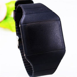 บุรุษสีเหลือง / สตรีกีฬาซิลิโคนสายรัดข้อมือดิจิตอล LED Touch Screen