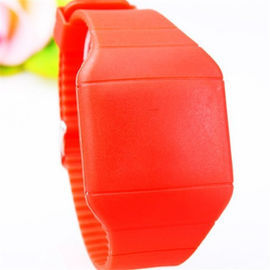 บุรุษสีเหลือง / สตรีกีฬาซิลิโคนสายรัดข้อมือดิจิตอล LED Touch Screen