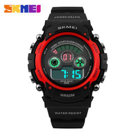 ที่มีสีสัน EL แสงไฟหลังมัลติฟังก์ชั่กีฬานาฬิกา Case สีแดง 44mm สำหรับ Unisex